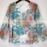 lady fashion print sweater blouses