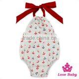 Summer Ocean Style Halter Sleeveless Design Retro Cotton Baby Girls Vintage Climbing Floral Romper thumbnail-1