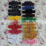 Lovely Baby Girls Hair Accessories Three Flower Elastic Headband Many Solid Colors Choice thumbnail-1