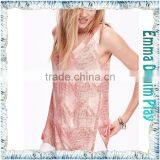 2016 New Model Special Knit Design Womens Plaid Sleeveless Tank T-Shirts thumbnail-2