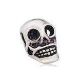 White Copper European Style Beads-Skull for Halloween thumbnail-1