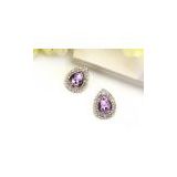 Crystal Rhinestone Wedding bridal Anniversary button earrings for women E5121