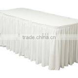 Polyester Box Pleat Table Skirting With Top Cover Wedding Table Cover With Pleats