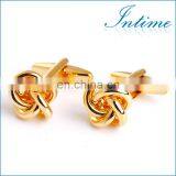 Metal Knot Cufflinks Gold Cuff Link thumbnail-1
