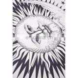 Double Bed Sun Balck and White Indian Mandala Tapestry Beach Spread From Jaipur India thumbnail-2