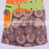 Rose Gold Dot Exotic Print in Brown Shade Cotton Fabric Gypsy Wrap Around Skirt With Belt HHCS 112 E thumbnail-2