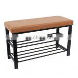 Customized Modern PVC Leather Metal Shoe Rack for Living Room at Doorway Entrance Shoe Bench thumbnail-4