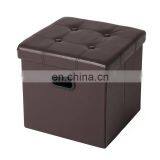 Fabric PU Ottomans Storage Ottomans Folding Stool for Shoes Fabric Foot Stool thumbnail-3