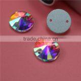 Flatback 10mm round shape two holes sew on crystal rhinestone ab color for Clothing Accessories