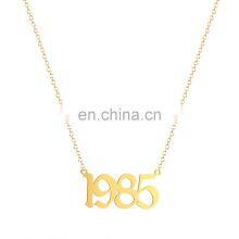 Wholesale Stainless Steel Jewelry, Best Birthday Gifts Necklace Number Pendant Birth Year Necklace/