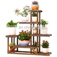Bamboo 3-Tier Hanging Plant Stand Planter Shelves Flower Pot Organizer Storage Rack Folding Display Shelving Plants Shelf thumbnail-1