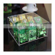 High Quality Transparent Acrylic Tea Organizer 6-divides Tea Bag Storage Box