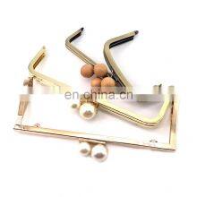 Low MOQ Handbag Purse Wallet Hardware Accessories Shiny Pearl-colored Silver Ball Clasp Kiss Frame thumbnail-4