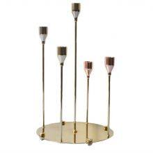 Vintage Gold Silver Candle Holder Stand Candelabra Centerpiece for Wedding Dinner Party Tabletop Decoration At Low Price thumbnail-4