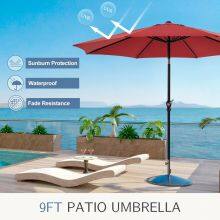 Windproof 9FT Garden Umbrella UPF50+ Polyester Tilt Crank Patio Outdoor Wholesale OEM Customized thumbnail-3