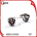 Crystal Earring Fashion Earring Red Eyes Man Skull Stud Earring thumbnail-1