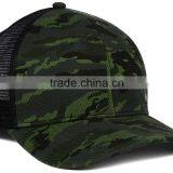 Guangjia High Quality Camo Hat Leather Patch 6 Panel Curved Brim Mesh Cap Bulk thumbnail-3