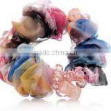 Lace Print Korean Elegant Bead Handmade Scrunchy thumbnail-1