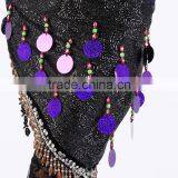 Sexy Dance Hip Scarf , Belly Dance Hip Scarf , Sequin Belly Dance Hip Scarf thumbnail-1