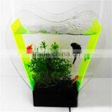 Small Countertop Acrylic Oxygen for Fish Tank With Poster Pasted on Back Board thumbnail-3
