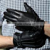 Man Fashion Black Touch Screen Leather Dress Gloves /best Quality Taidoc