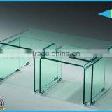 Top Quality New Design Table Glass Shelf Side Table Small Glass With Glass Stool CT-156 thumbnail-1