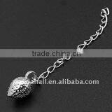 Brass End Chains, With CCB Acrylic Pendant, Nickel Color, Brass Side Twist Chains: 3.4x1.4mm(FIND-JF00033)