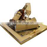 Luxury Wooden And Metal Wine Cabinet Wine Bottle Holder For Bar Counter Design