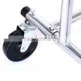 Adjustable Double Rail Rolling Garment Rack Clothing Rack Drying Rack Hanging Rack, Chrome Finish thumbnail-3