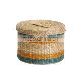 Cute Seagrass Box With Lid, Natural Seagrass Basket With Very Very Cheap Price thumbnail-1