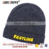Fashion Dark Gray Custom Acylic Beanie Hat Knitted Hat thumbnail-3