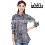 ladies fashion cotton checked shirts mens casual slim fit shirts Made In China