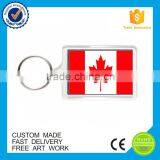 Eco-friendly Canada Souvenir Clear Plastic Acrylic Keychain Custom
