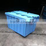 Hot Sale 44L/50L Stackable Plastic Moving Boxes Sale,Hinged Lid Plastic Storage Box,Plastic Box With Hinged Lid thumbnail-2