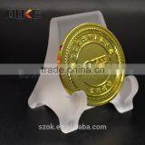 Small Size Desktop Frosted Acrylic Coin Display Stand thumbnail-2