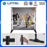 Adjustable tension fabric portable vertical banner stands