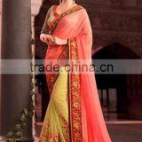 Blue Chiffon On Net Saree thumbnail-3