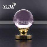 Zinc Alloy Pink Round Glass Pull Knob Door Lock thumbnail-4