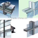 Factory Price Aluminium Profiles for Curtain Wall With Single or Double Glass thumbnail-1