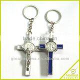 Religious Zinc Alloy Metal Cross Keychain