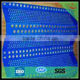 perforated metal fence in blue powder coated (specialist manufacturers)