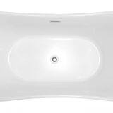 Sunzoom China Supplier Tender Low Cost Bathtub70inch Curved Bathtub Black thumbnail-4