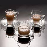 Glass Coffee Mug With Saucer Coffee Cup With Saucer Glass Coffee Set thumbnail-4