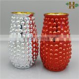 Hand blown high quality mercury glass vases with bright color