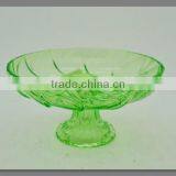 Custom Color Good Quality Wholesale Glass Candy Plate Embossed Transparent Glass Plate With Stand thumbnail-3