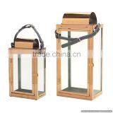 copper plated new design clear glass lantern