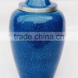 Sky Blue Coloured Beautiful Handmade Metal Urns thumbnail-1