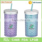 Diamond-shaped plastic drinking cups with S.S lid