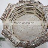 Wood Slat Votive Candle Stand With Glass Holder Inserted thumbnail-2