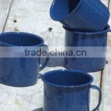 New Hit Navy Blue Mug Enamel Cup for Coffee sugar milk